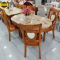 Bộ Bàn Ăn Mặt Đá Oval 6 Ghế Hiện Đại BA01
