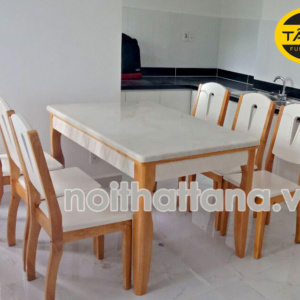 Bộ Bàn Ăn 6 Ghế Mặt Đá Hiện Đại BA02