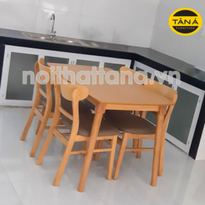 Bộ Bàn Ăn 4 Ghế Gỗ Giá Rẻ BA04