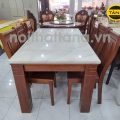 Bộ Bàn Ăn Mặt Đá Khung Gỗ 6 Ghế Hiện Đại BA39 Nhập Khẩu