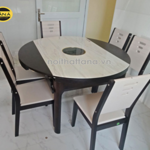 Bàn ăn mặt đá thông minh có bếp từ gấp gọn