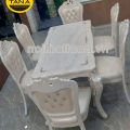 Bộ Bàn Ăn Mặt Đá Tân Cổ Điển 6 Ghế Gỗ Sồi Bọc Da Cao Cấp BA73 nhập khẩu đài loan