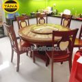 Bộ Bàn Ăn Tròn Mặt Đá Xoay Gỗ Sồi 6 Ghế BA77