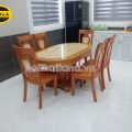 Bộ Bàn Ăn Mặt Đá Oval 6 Ghế Hiện Đại BA01