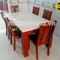 Bộ Bàn Ăn Mặt Đá Khung Gỗ 6 Ghế Hiện Đại BA39 Nhập Khẩu