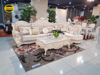 Sofa Tân Cổ Điển TA-1813 Gỗ Sồi Bọc Vải Nỉ Nhập Khẩu