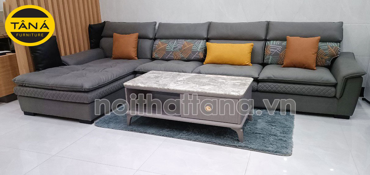 Mẫu ghế sofa gỗ sồi bọc đệm vải nỉ cao cấp