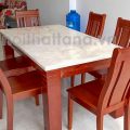 Bộ Bàn Ăn Mặt Đá Khung Gỗ 6 Ghế Hiện Đại BA39 Nhập Khẩu