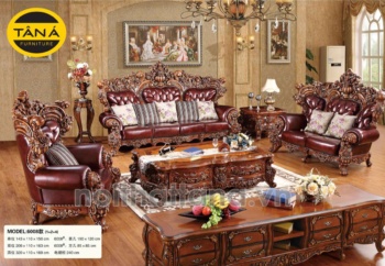 Sofa Da Bò Tân Cổ Điển Nhập Khẩu TA-6008