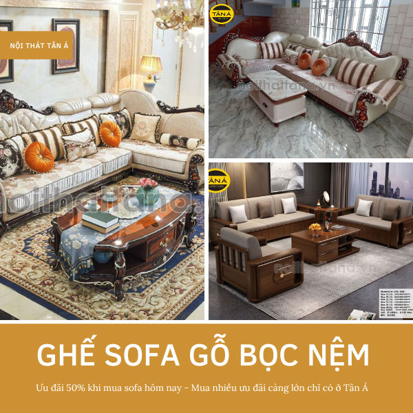 Top 50 mẫu ghế Sofa gỗ có nệm rẻ và đẹp nhất
