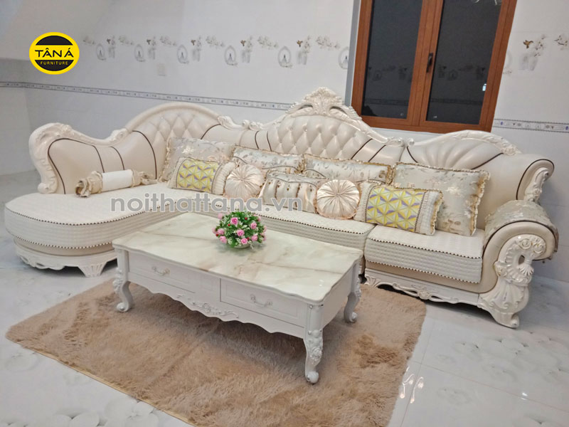 Ghế sofa vải nỉ phong cách tân cổ điển nhập khẩu đài loan
