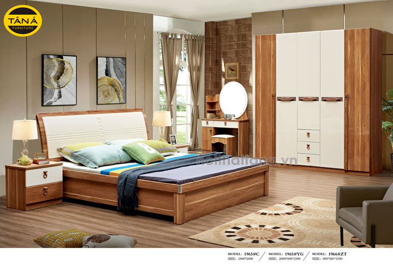 Giường ngủ gỗ cao cấp sang trọng phong cách hiện đại TA-1965