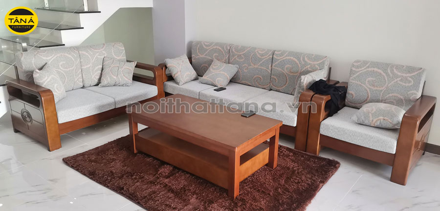 Ghế sofa khung gỗ sồi bọc vải cao cấp nhập khẩu malaysia