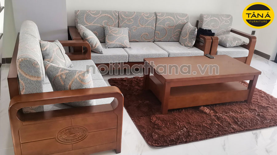 Ghế sofa gỗ bọc nệm vải cao cấp
