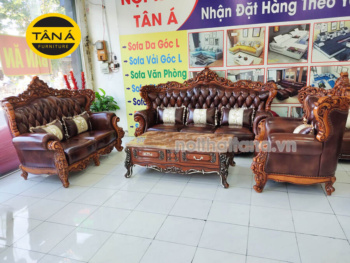 Sofa Da Bò Tân Cổ Điển Nhập Khẩu TA-M35C