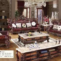 Sofa Tân Cổ Điển Da Bò Tiếp Xúc Cao Cấp Nhập Khẩu TA-895A