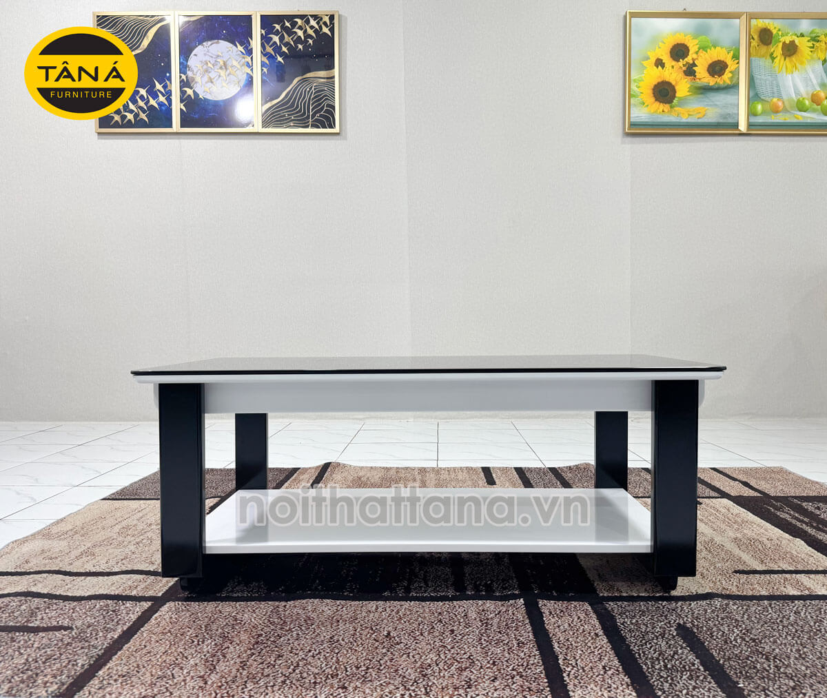 Bàn trà sofa H3 mặt kính đẹp hiện đại BT02