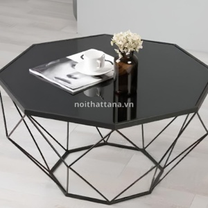 Bàn Trà Sofa Mặt Kính Tròn Chân Sắt BT09