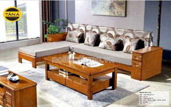 Ghế sofa gỗ sồi bọc nệm vải giá rẻ