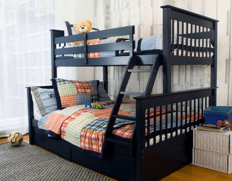 Kích thước giường tầng cho bé trai và gái bằng gỗ công nghiệp
