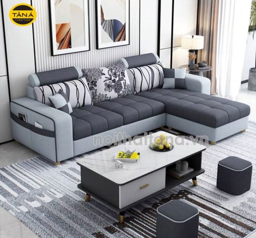 Sofa Vải T43 Góc L Giá Rẻ Nhỏ Gọn 2m4 Cho Không Gian