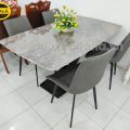 Bộ bàn ăn mặt đá 6 ghế chân sắt BA94