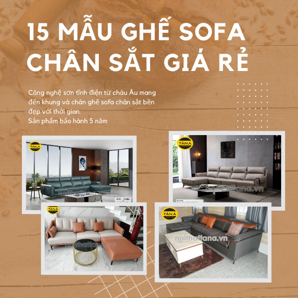 Top 15 mẫu ghế sofa chân sắt giá rẻ chất lượng hàng đầu tại TP.HCM