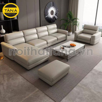 Sofa Da Góc Chữ L Cho Phòng Khách Hiện Đại N73-D