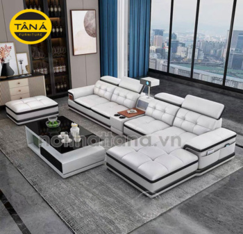 Sofa Da Góc Chữ L Đẹp N71 Phong Cách Hiện Đại
