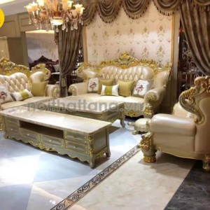 Sofa 123 Da Bò Tiếp Xúc Tân Cổ Điển Cao Cấp TA-MT116