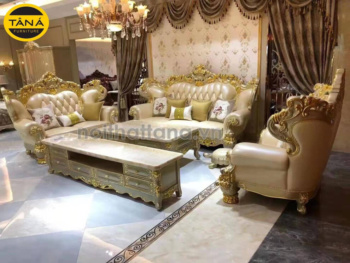 Sofa 123 Da Bò Tiếp Xúc Tân Cổ Điển Cao Cấp TA-MT116