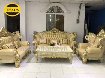 Sofa 123 Da Bò Tiếp Xúc Tân Cổ Điển Cao Cấp TA-MT117