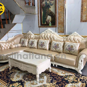 Sofa Da Góc L Cao Cấp Tân Cổ Điển TA-L001