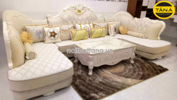 Sofa Vải Nỉ Góc L Tân Cổ Điển Cao Cấp TA-L003