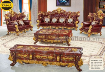 Sofa Da Bò Tiếp Xúc Tân Cổ Điển Nhập Khẩu TA-M25