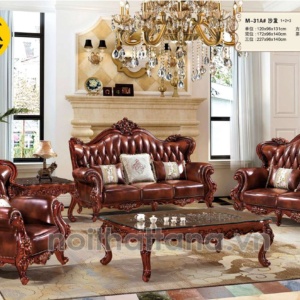 Sofa Da Bò Tiếp Xúc Tân Cổ Điển Nhập Khẩu TA-M31A