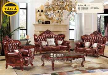 Sofa Da Bò Tiếp Xúc Tân Cổ Điển Nhập Khẩu TA-M31A