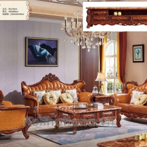 Sofa Da Bò Tiếp Xúc Tân Cổ Điển Nhập Khẩu TA-M33A
