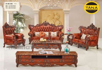 Sofa Da Bò Tiếp Xúc Tân Cổ Điển Nhập Khẩu TA-M98