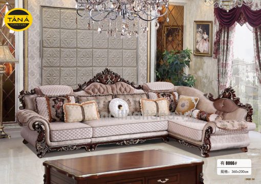 Sofa Tân Cổ Điển TA-8866 Góc L Nhập Khẩu