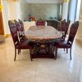 Bộ Bàn Ăn Mặt Đá Oval Tân Cổ Điển 8 Ghế gỗ sồi Bọc Da cao cấp nhập khẩu đài loan BA46