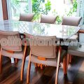 Bộ bàn ăn mặt đá tự nhiên 8 ghế gỗ sồi BA91