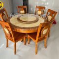 Bộ Bàn Ăn Mặt Đá Tròn Mâm Xoay 6 Ghế BA12