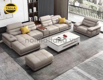 Sofa Da Hàn Quốc Góc L Hiện Đại N78-D Có Ghế Đơn