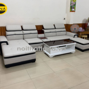 Sofa Da Cho Phòng Khách Hiện Đại N11 Đầu Bật Tiện Lợi