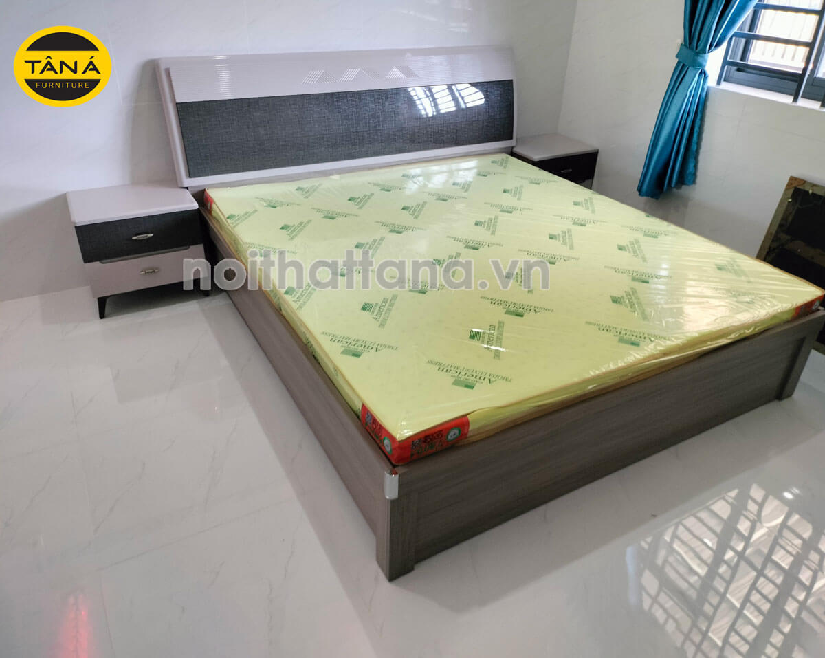 Mẫu giường ngủ gỗ công nghiệp 1m8x2m giá rẻ