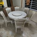 Bộ Bàn Ăn Tròn Mặt Đá 6 Ghế Tân Cổ Điển BA18 Nhập Khẩu Đài Loan