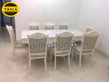 Bộ Bàn Ăn 8 Ghế Mặt Đá Cao Cấp BA71 Tân Cổ Điển Nhập Khẩu