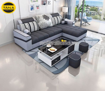 Sofa Vải Bố Góc L Giá Rẻ HV06