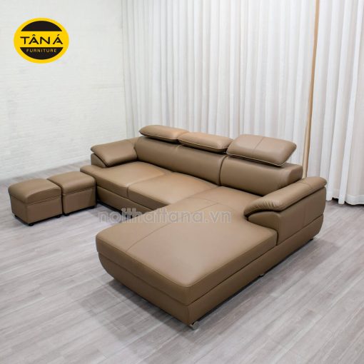 ghế sofa gục xéo H05 da cao cấp góc L hiện đại